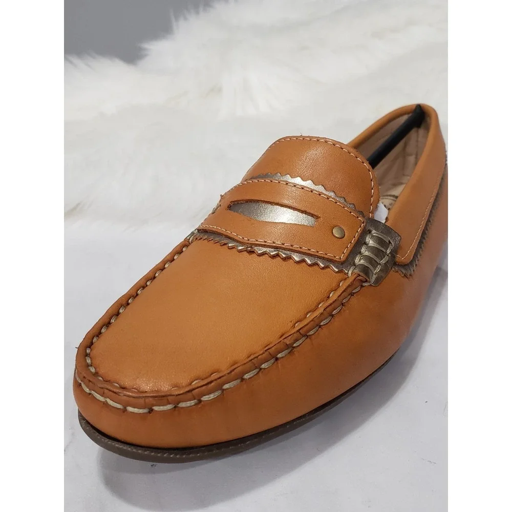 NEW NO BOX SZ 7 Driver Club Casual Shoes Driving Shoes Loafers Gold‎ Brown Penny